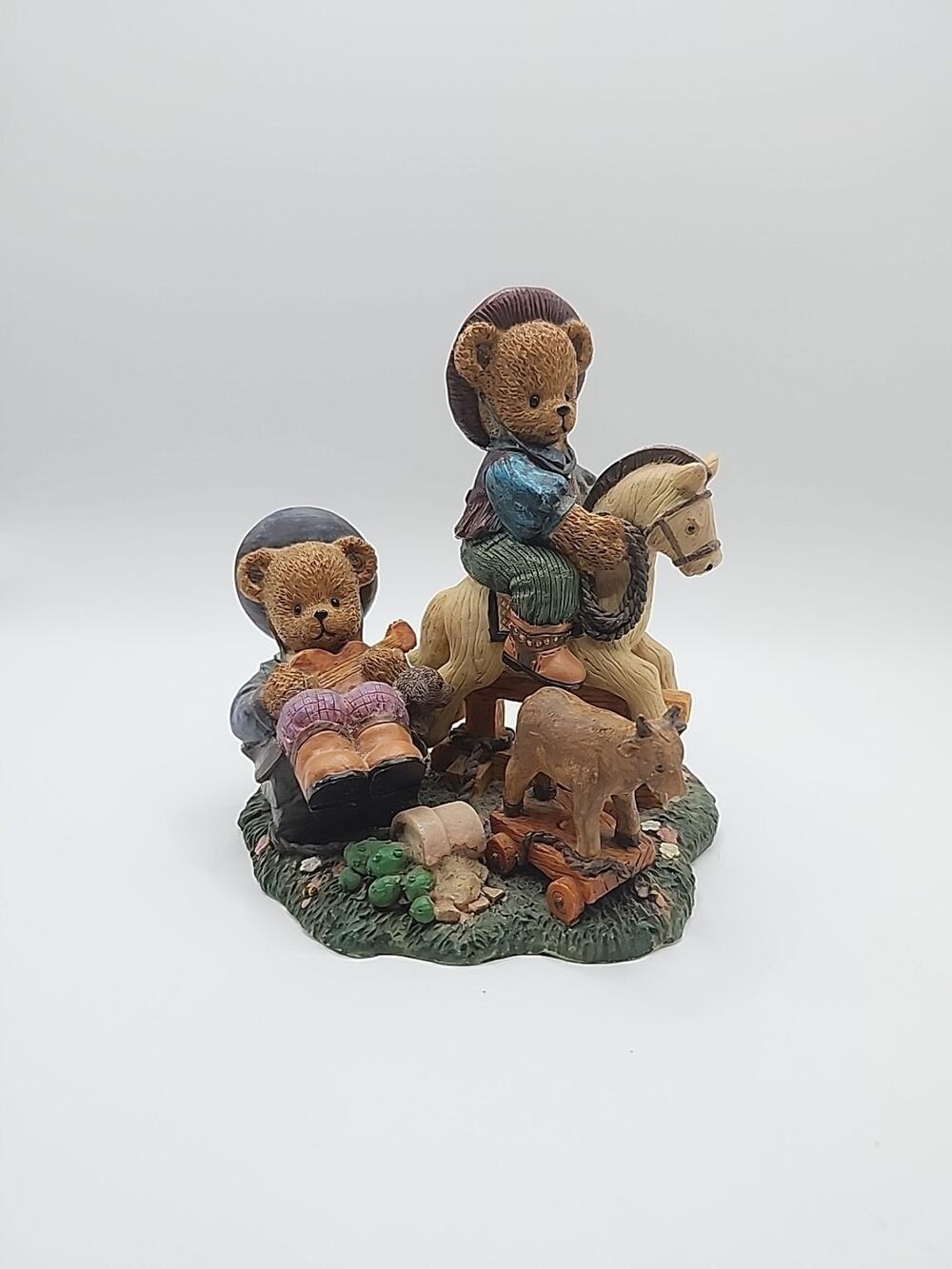 Young's Berry Hill Bears Luke & Zak On The Range VTG 1997 Collectible Figurine